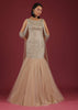 Frappe Mermaid Gown In Cut Dana Dangling Tassels On The Shoulder