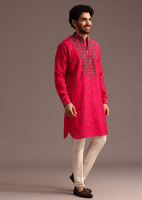 Fuchsia Pink Pashmina Kurta And Pant