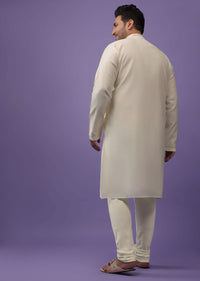Kalki Gardenia White Embroidered Kurta Set