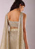 Glam Gold Pleated Skirt And Top With Embroidered Choker Dupatta