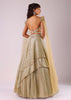 Glam Gold Lehenga Set In Foil Knit Fabric With Embroidered Blouse