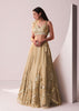 Glam Gold Embroidered Lehenga Set In Knit Stretchable Fabric
