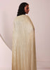 Glam Gold Embroidered Gown In Knit Stretchable Fabric With Jacket