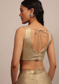 Glam Gold Sleeveless Blouse In Glam Gold With A Sweetheart Neckline