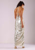 Glam Silver Embroidered Pleated Skirt And Blouse In Lycra With Organza Shrug