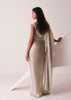 Glam Silver Embroidered Ready-To-Wear Saree In Organza