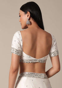 Glamorous White Chinnon Saree With Stone Embellishments