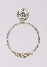 Gold And Silver Plated Earrings With Stones In Round Pattern Online - Kalki Fashion
