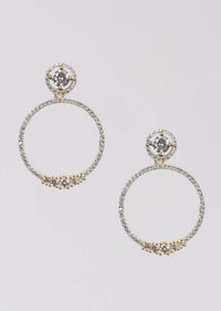 Gold And Silver Plated Earrings With Stones In Round Pattern Online - Kalki Fashion