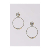Gold And Silver Plated Earrings With Stones In Round Pattern Online - Kalki Fashion
