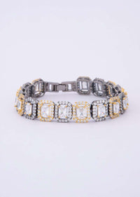 Gold and silver stone studded bracelet with crystal stone  only on Kalki