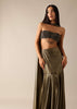 Gold Chain Tassel Blouse And Fishcut Draped Lehenga Set