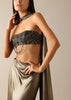 Gold Chain Tassel Blouse And Fishcut Draped Lehenga Set