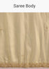 Gold Glossy Tissue Saree With Floral Cutdana And Moti Embroidery