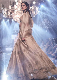 Sandcastle Tan Lehenga Choli With Hand Embroidered Buttis In Heritage Motifs Online - Kalki Fashion