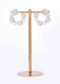 Gold pated adjustable kada adorn with silver stones and white pearls only on Kalki