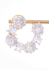 Gold pated adjustable kada adorn with silver stones and white pearls only on Kalki
