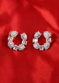 Gold pated adjustable kada adorn with silver stones and white pearls only on Kalki