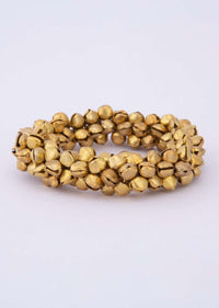 Gold plated bracelet heavily embellished  with ghungru only on Kalki