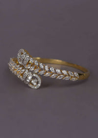 Gold Plated Bracelet With Crystals And Bugle Beads In Over Lapping Pattern Online - Kalki Fashion
