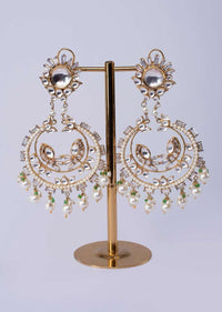 Gold plated chandbali earring with cut out only on Kalki
