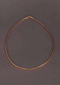 Gold Plated Choker Necklace In Flat Chain Pattern Online - Kalki Fashion