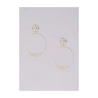 Gold Plated Earrings With Stones In Round Pattern Online - Kalki Fashion