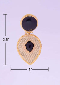 Gold Plated Fancy Earring With Metallic Black Bead Online - Kalki Fashion