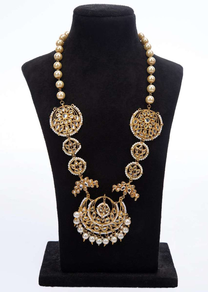 Gold plated kundan necklace with pearl only on Kalki