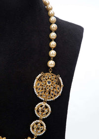 Gold plated kundan necklace with pearl only on Kalki