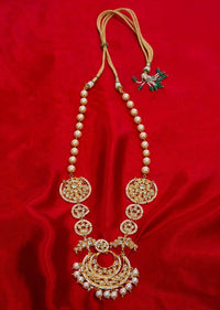 Gold plated kundan necklace with pearl only on Kalki