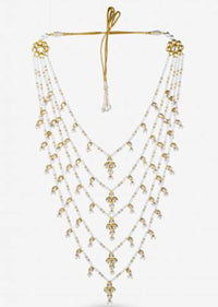 Gold Plated Layered Necklace Adorned With Pearls By Prerto