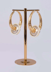 Gold plated metal hoop with cut outs only on Kalki