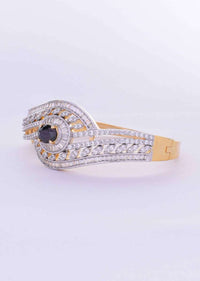 Gold Plated Party Wear Bracelet Adorn With Stones And Buggle Beads Online - Kalki Fashion