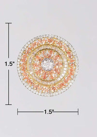 Gold Plated Round Stud With Pale Wheat And White Stones Online - Kalki Fashion