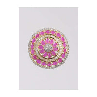 Gold Plated Round Stud With Purple And White Stones Online - Kalki Fashion