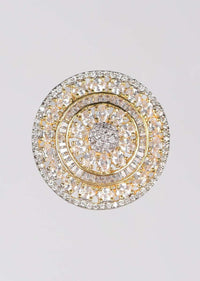 Gold Plated Round Stud With Stones And Bugle Beads Online - Kalki Fashion