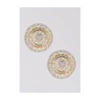Gold Plated Round Stud With Stones And Bugle Beads Online - Kalki Fashion