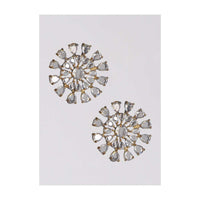 Gold Plated Studs With Crystals In A Floral Pattern Online - Kalki Fashion