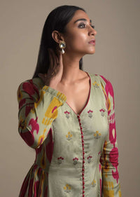 Gold Plated Studs With Elaborate Kundan And Dangling Pearl Online - Kalki Fashion