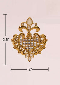 Gold plated traditional drop  earring with stone and bead