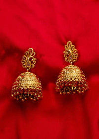 Gold plated uncut self carved traditional jhumkas
