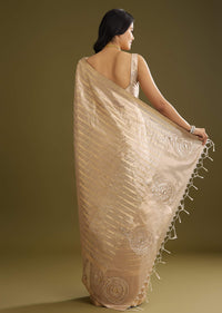 Gold Tissue Zari Woven Saree With Zardosi Embroidery