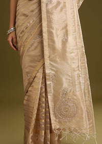 Gold Tissue Zari Woven Saree With Zardosi Embroidery