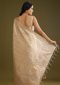 Gold Tissue Zari Woven Saree With Zardosi Embroidery