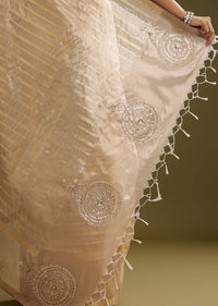 Gold Tissue Zari Woven Saree With Zardosi Embroidery