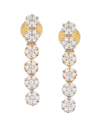 Gold And White Kundan Diamond Necklace Set In Mix Metal