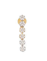 Gold And White Kundan Diamond Necklace Set In Mix Metal