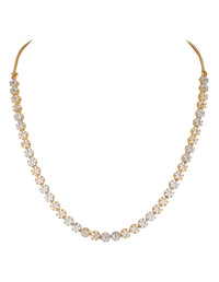 Gold And White Kundan Diamond Necklace Set In Mix Metal