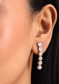 Gold And White Kundan Diamond Necklace Set In Mix Metal